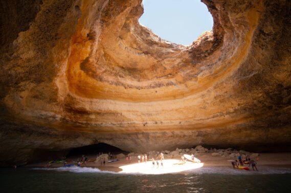 Spectacular view inside Benagil cave, a natural wonder near POMAR Coliving Algarve, Portugal