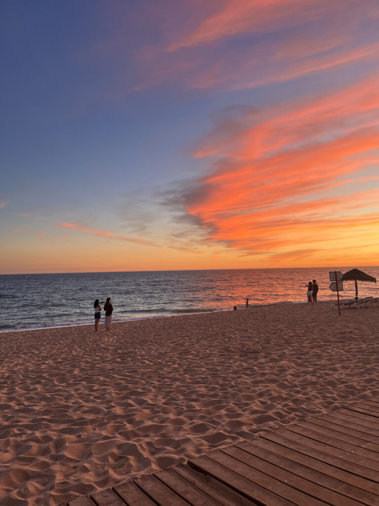 algarve sunset at fuseta beach, the beach is 15min walk way from the house