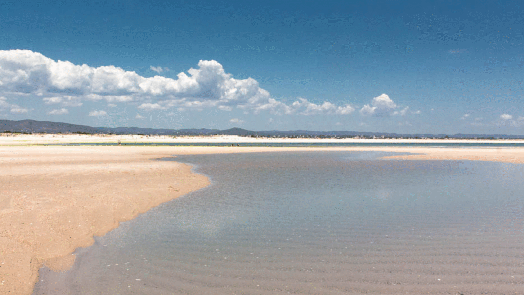 beautifil empty beach and lagoon