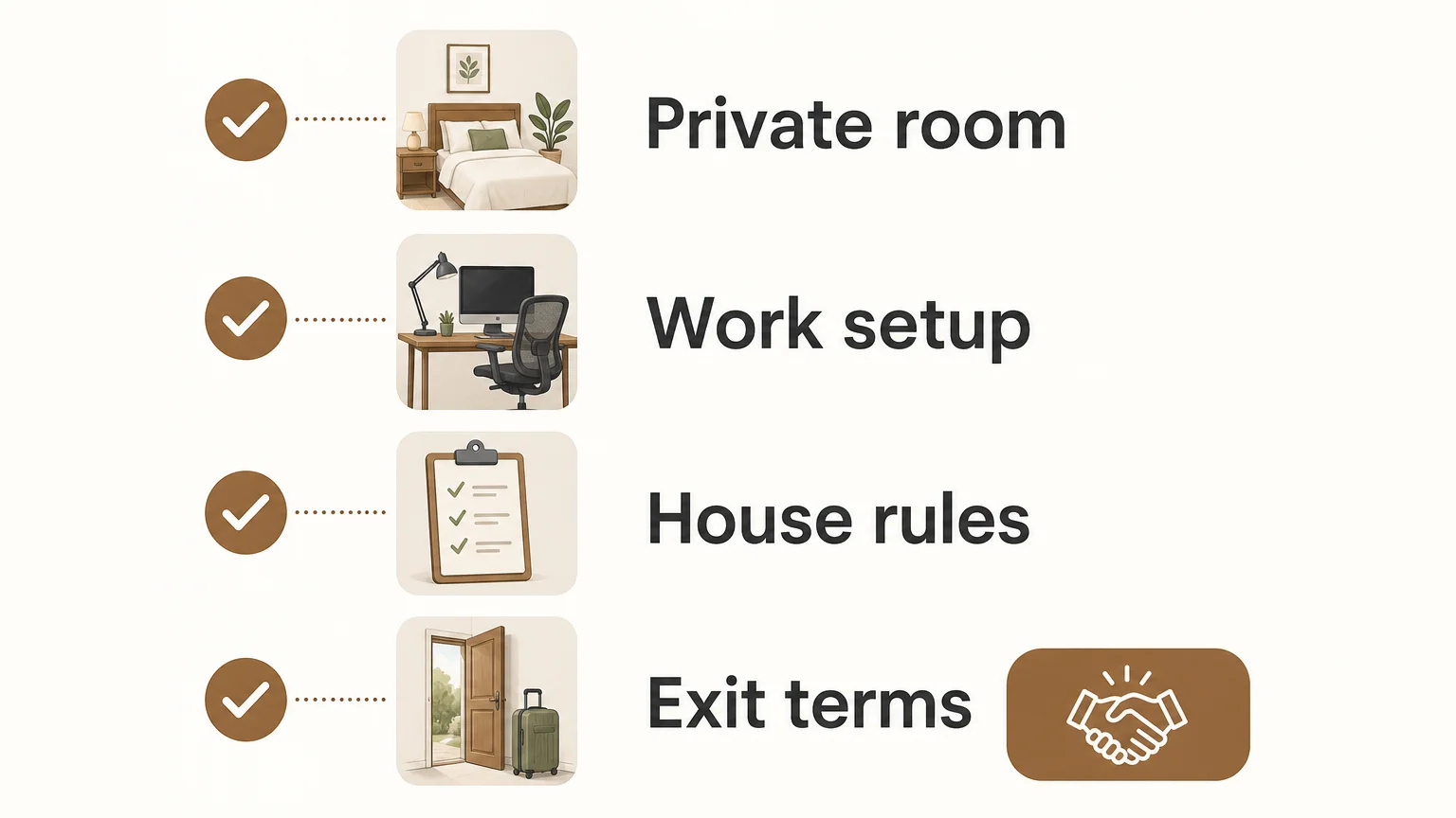 Checklist for choosing a suitable co-living space