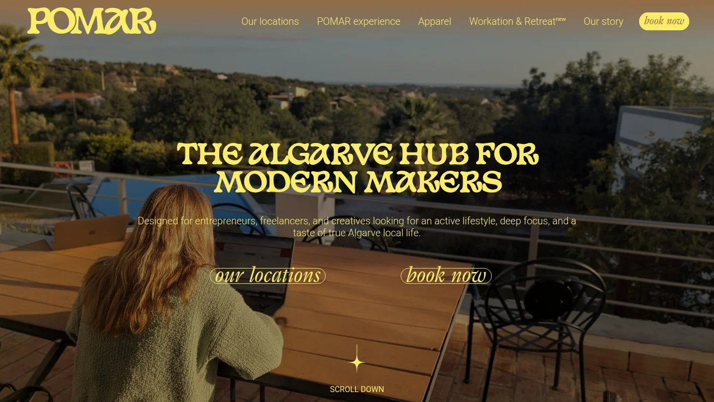 Homepage of POMAR coliving
