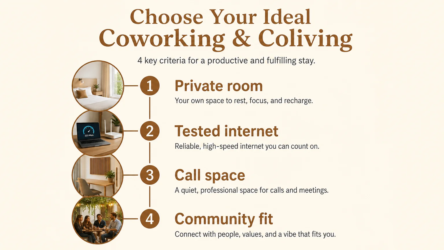 Checklist for choosing a coworking and coliving stay